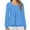 Blue Tops, variant on Htigea Women's Shirts Long Sleeve Crew Neck Pleated Front Blouse Tops Casual Loose Tunic Tees Wine S