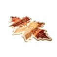 thumbnail image 2 of Double Maple Leaf Shaped Floor Rug,Tufted Autumn Harvest Floor Mat with White Plush Border,Irregular Leaf‑Shape Carpet for Entryway Bedroom Fall Season Home Decor,24"x16", 2 of 6