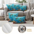thumbnail image 6 of Ocean Sea Turtle Outdoor Waterproof Pillow Covers, Blue Coastal Fish Coral Jellyfish Marine Life Decorative Square Throw Pillowcase Sofa Cushion Sham for Patio/Couch/Chair, 16"x16" 2 Pack, 6 of 8