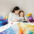 thumbnail image 5 of jejeloiu Marble Liquid Gradient Queen Comforter Set,Watercolor Ombre Effects Bedding Sets,Abstract Colorful Bedding Comforter Set For Girls Boys,Super Cozy Room Decor Reversible,3-Piece, 5 of 8