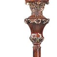 thumbnail image 3 of 69" Brown Faux Wood Torchiere Floor Lamp With Brown Stained Glass Bell Shade, 3 of 7