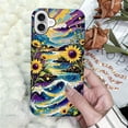 thumbnail image 6 of Case Compatible with iPhone 16, Watercolor Sky Sunflowers and Waves Phone case, Hybrid Double-Layer Protection for Women Girls, Shockproof Fingerprint Resistant Design, 6 of 6