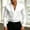 White, variant on Men's Formal Dress Shirt Draped Satin Wrap Cross Lapel Collar Full Button Slim Long Sleeves for Gala Social Mixers White XL