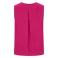 thumbnail image 4 of Mceream Linen Shirts Women Petite V Neck Cropped Linen Tank Tops Casual Spring Summer Sleeveless Blouses Summer Lightweight Basic Solid Going Out Beach Shirts Ropa De Lino De Mujer Hot Pink M, 4 of 9
