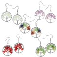 thumbnail image 3 of Pendientes colgantes vintage JanHm con piedras preciosas árbol de la vida joyería verde, 3 of 4