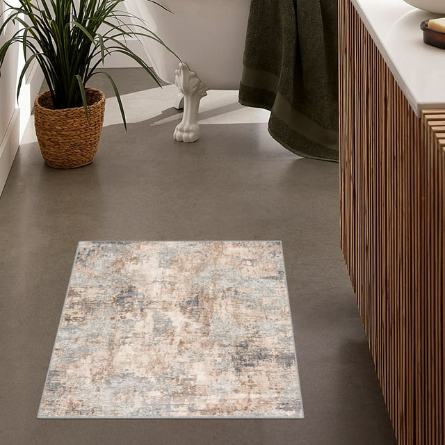 Rug Branch Elara 3' x 5' (2'8" x 4'8") Grey/Beige Abstract Indoor Doormat Rug, Contemporary, Medium Pile, Stain-Resistant Entry Carpet - Front Door, Mudroom, Hallway and Kitchen
