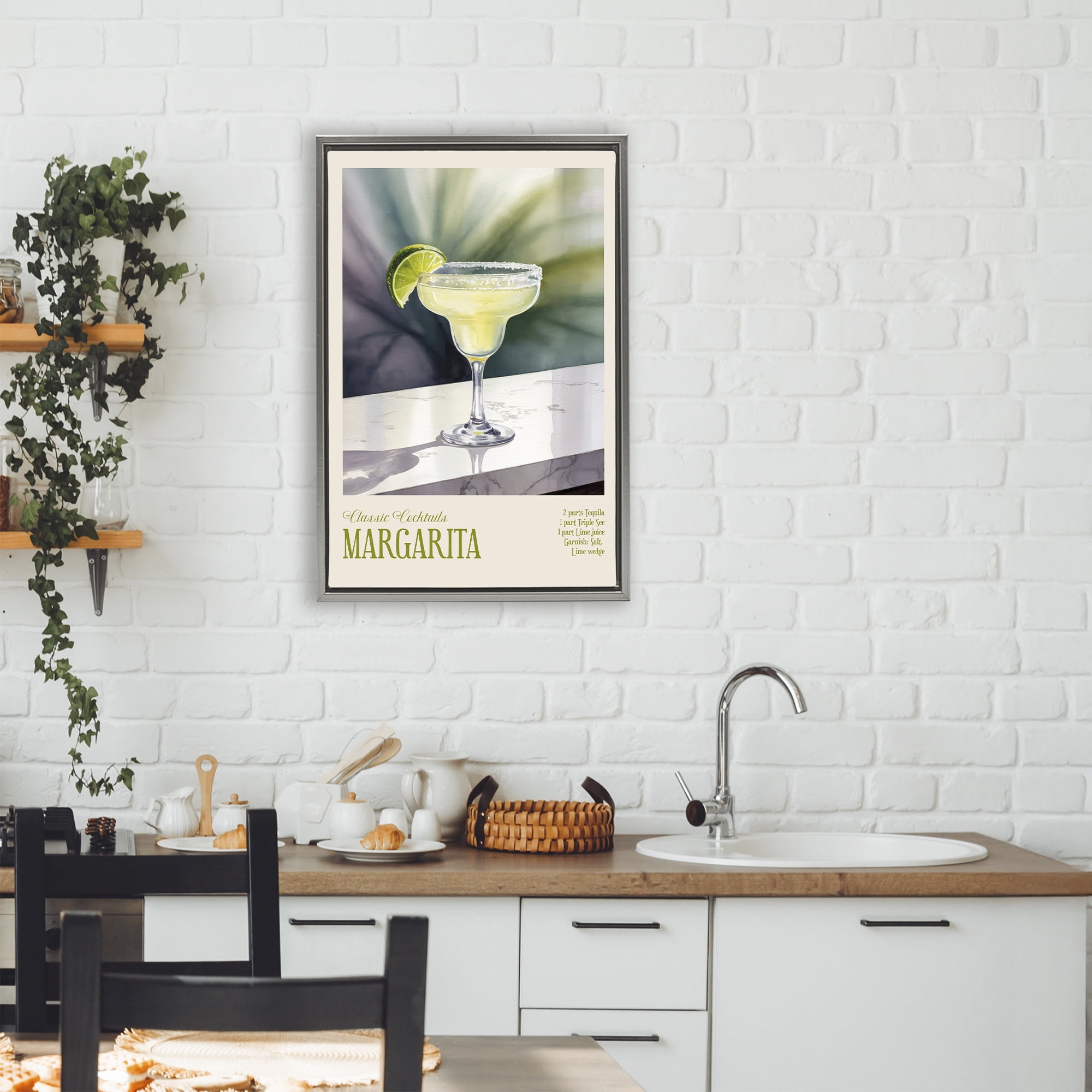 Stupell Industries Margarita on Marble Gray Framed Floater Canvas Wall Art, design by Andreas Magnusson