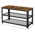 thumbnail image 7 of 28.7" Shoe Rack Bench 3-Tier Shoe Shelf Storage Bench with Metal Mesh Shelves and Seat Shoe Rack Brown, 7 of 7