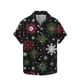 thumbnail image 4 of Blusa y camisa de manga corta con cuello vuelto para hombre Camisa de manga corta con estampado navideño para hombre Tops casuales con cuello vuelto Camisa Blusa Tops para hombre, 4 of 5