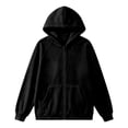 thumbnail image 5 of Velvet Jacket Women Fall Winter Long Raglan Sleeve Casual Zip Up Hoodie Sweatshirt with Pockets Coat Outerwear, 5 of 6