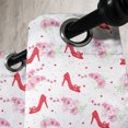 thumbnail image 3 of Ambesonne Fashion Grommet Curtain, Fashion High Heels Flowers, 50" x 96", Red White, 3 of 6