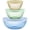 Yellow, Green, Blue, variant on Colors Tinted (3-Pack, Full Set) Sculpted Tinted Glass Mixing Bowls With Plastic Lids, Nesting Space Saving Set of Bowls For Prepping and Baking, 1.3QT, 2.3QT & 4.5QT