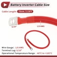 thumbnail image 3 of Unique Bargains 1 Pc Cable Inversor de Batería Cable de Batería 5/16" Lug 1/0 AWG Gauge 2.5FT Rojo Cobre Estañado, 3 of 7