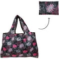 thumbnail image 6 of Wrapables Large Foldable Tote Nylon Reusable Grocery Bag, 3 Pack, Floral Fun, 6 of 7
