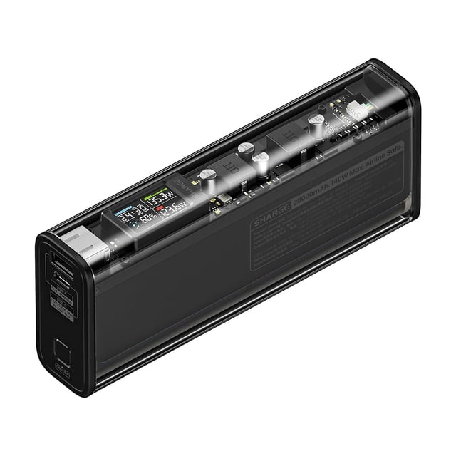 Batería externa SHARGEEK 140 20000 mAh 140 W con pantalla LCD para iPhone MacBook
