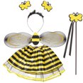 thumbnail image 1 of FELTECHELECTR 1 juego de disfraz de actuación para niños, varita de ala de abeja, diadema, falda, accesorios de cosplay, 1 of 6