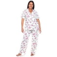 thumbnail image 1 of White Mark Women's Tropical Short Sleeve Button-Down Pajama Set, 1 of 6