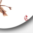 thumbnail image 3 of Designart - Red Bullfinch Bird On A Branch - Traditional Metal Circle Wall Art, 3 of 5