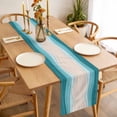 thumbnail image 3 of Table Runner 72 Inches Long for Kitchen Dining, Blue Stripes Dresser Scarf Farmhouse, Dining Table Decorations for Wedding/Parties, Modern Gradient Abstract Striped Lines 18 x 72 In, 3 of 8