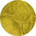 thumbnail image 1 of Ahgly Company Indoor Round Patterned Dark Golden Rod Brown Area Rugs, 3' Round, 1 of 6
