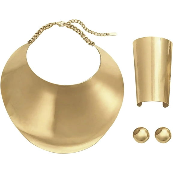 Gold Necklaces for Women Chunky Gold Silver Choker Necklace Statement Egyptian Jewelry ideal for Women Men Gold Costume Jewelry Sets Accessories Gift[q291]