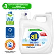 all Free Clear Liquid Laundry Detergent, Oxi, 154oz, 103 Loads