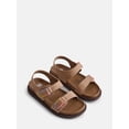 thumbnail image 2 of Wonder Nation Toddler, Little, and Big Girls Rainbow Stitch Sandals, 2 of 4
