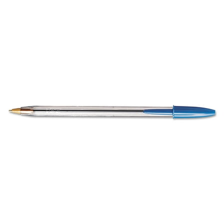 BIC Cristal Xtra Smooth Ballpoint Stick Pen Blue Ink 1mm Medium 24/Pack MS241BE