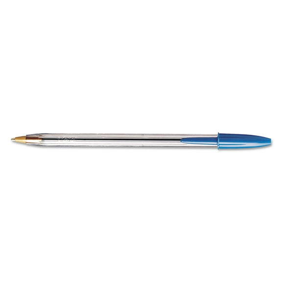 BIC Cristal Xtra Smooth Ballpoint Stick Pen Blue Ink 1mm Medium 24/Pack MS241BE