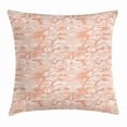 thumbnail image 1 of Camouflage Throw Pillow Cushion Cover, Military Camouflage Pattern with Abstract Soft Color Splash Commando Fashion, Decorative Square Accent Pillow Case, 24 X 24 Inches, Salmon Peach, by Ambesonne, 1 of 2