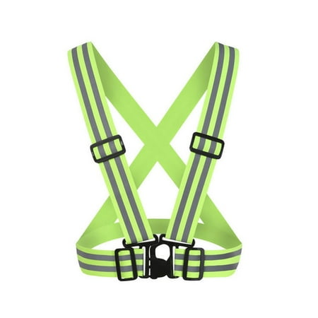 

Asashitenel Reflective Strap High Visibility Safety Reflective Vest Elasticity Bright Colors Waistcoat for Walking Cycling