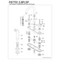 thumbnail image 4 of Kingston FB7798PLSP Victorian Two-Handle 4-Hole 8" Centerset Kitchen Faucet with Side Sprayer in Brushed Nickel, 4 of 5