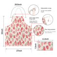 thumbnail image 7 of Strawberry Plants Fruit Light Pink Pattern Apron-Garden Aprons for Women with Pockets-Cotton Linen Waterproof Kitchen Cooking Gardening Aprons Adjustable for Kitchen,Cooking,BBQ and Salon 33x27 Inch, 7 of 7