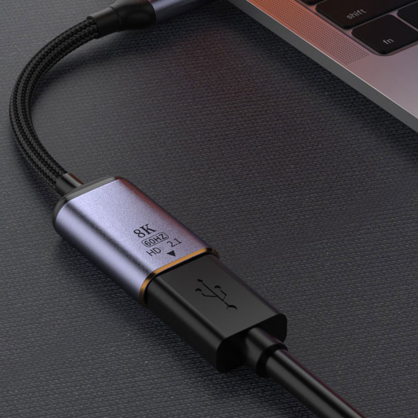 Whigetiy USB-C Female to HDMI-compatible Male Cable Adapter USB Type C Input to HDMI-comp