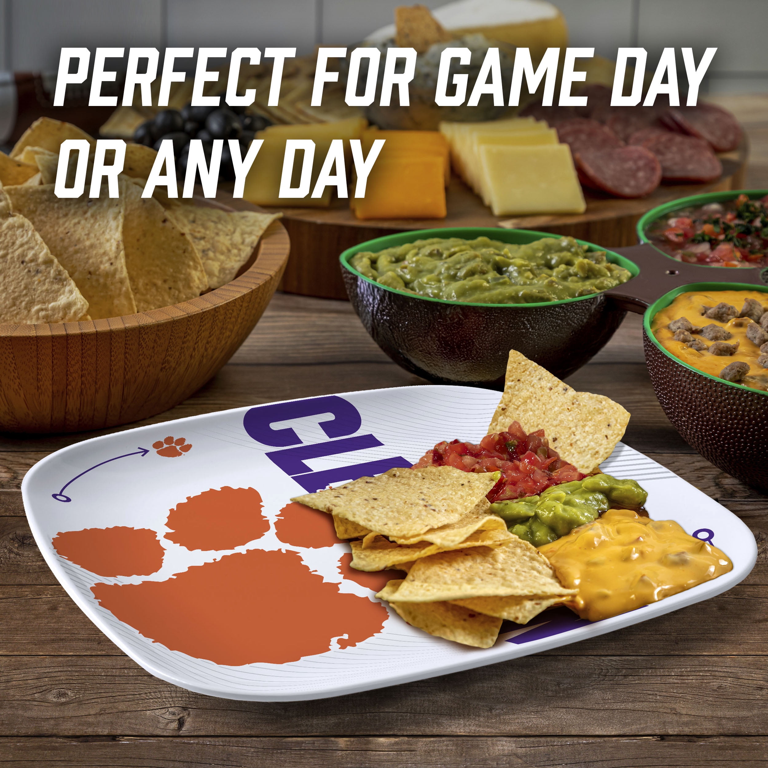 YouTheFan NCAA Clemson Tigers Large Party Plate