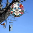 thumbnail image 4 of Clearance Under $1! 1PC 5.9in Acrylic Skeleton Hanging Ornament, Mexican Sugar Skull Disc Decor for Window, Acrylic, (One Size, Sky Blue), 4 of 8