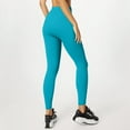 thumbnail image 2 of Women High Waist Yoga Leggings Athletic Workout Pants Color: Sky Blue Size: XXXXL, 2 of 8