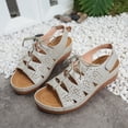thumbnail image 6 of Willtoo Wedge Sandals for Women Dressy Comfortable Walking Summer Low Platform Ankle Strap Open Toe Casual Dressy Women Flat Sandal, 6 of 8
