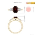 thumbnail image 5 of ANGARA Natural Oval Garnet Three Stone Ring with Pear Diamonds in 14K Yellow Gold (9x7mm Garnet) | January Birthstone, Anniversary, Jewelry Gift for Women | Natural Garnet Ring (Ring Size - 12), 5 of 8