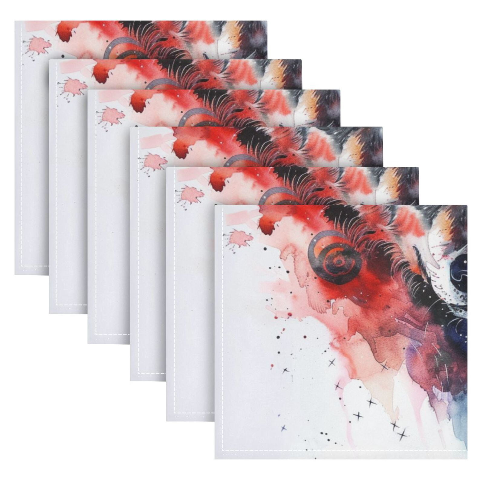 JSTEL Wolf Head Yingyang Cloth Napkins Set of 6, 20x20 Inch Washable and Reusable Napkin for Decoupage Dinner Party Everyday Use