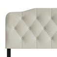 thumbnail image 4 of Castle Place Modern Button-Tufted Linen Twin Upholstered Headboard, Warm Grey, 4 of 7