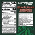 thumbnail image 3 of MorningStar Farms Spicy Plant Based Black Bean Burgers, Vegetarian, 9.5 oz, 4 Count (Frozen), 3 of 9