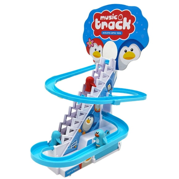 Dsscvnef Penguin Slide Toy Set Funny Automatic Stair Climbing Duckling Cartoon Track Set Cute Penguin Slide Toy Escalator Toy with Kids Building Adult Sensory Products Alphabet Board Games for Kids 4-