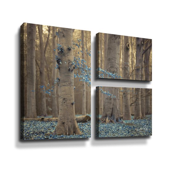 Artwall Winter Blues, 3 Piece Gallery Wrapped Canvas Flag Set by Martin Podt