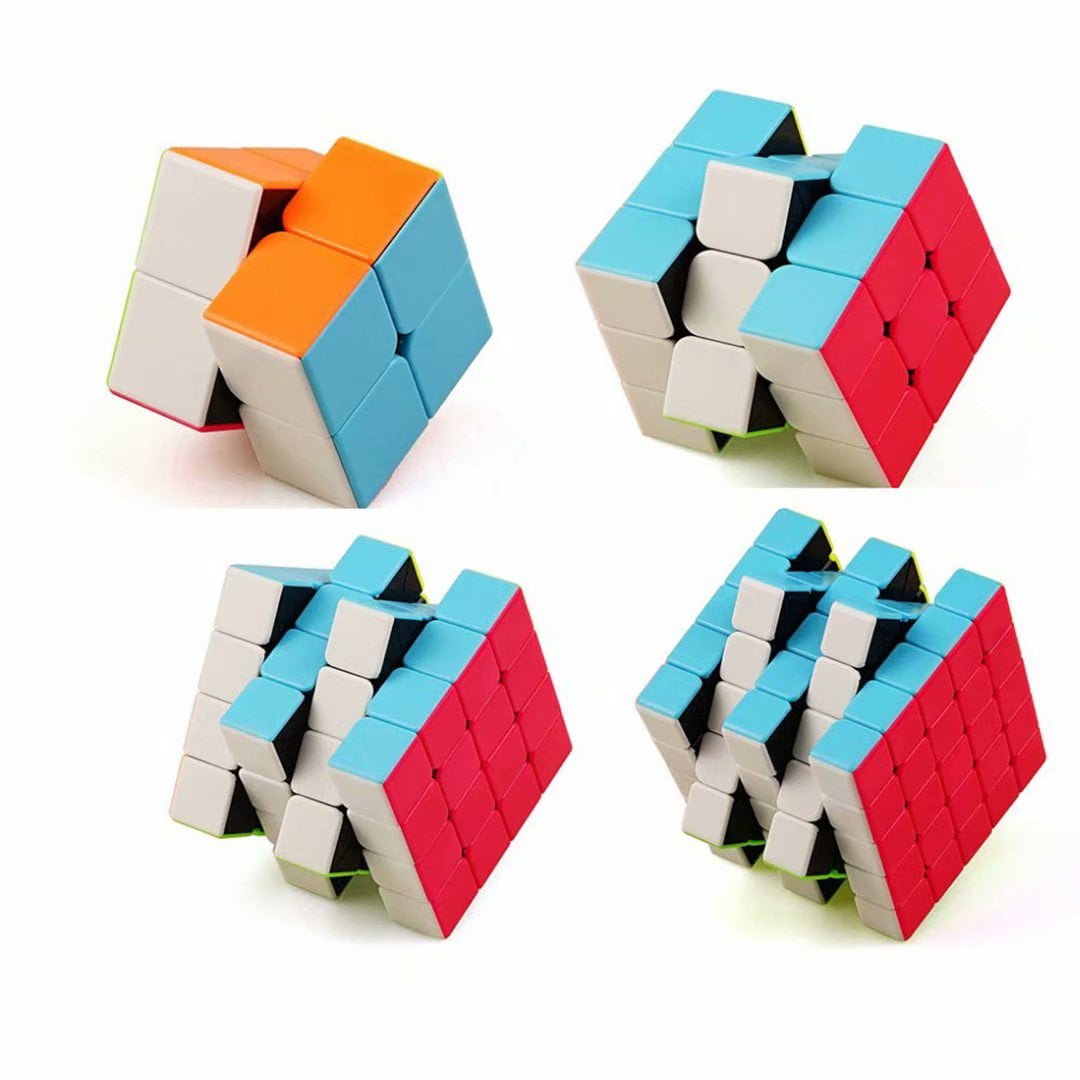Rubix Cube Set of 4 Speed Puzzle Magic 2x2 3x3 4x4 Kids Toy Game Mirror Gift for sale online 