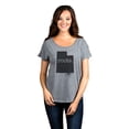 thumbnail image 2 of Thread Tank Home Roots State Utah UT Women's Relaxed Slouchy Dolman T-Shirt Tee Heather Grey 2X-Large, 2 of 4