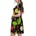 thumbnail image 2 of Vsdgher Légumes Dessin Animé pour Femmes Été 2025 Robes Midi Décontractées Légères Manches Courtes Col Rond Robe de Plage, 2 of 6