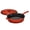 Red, variant on Bruntmor | Enameled Cast Iron 12 inch Skillet Deep Saut Pan 5 Quart Jumbo Cooker