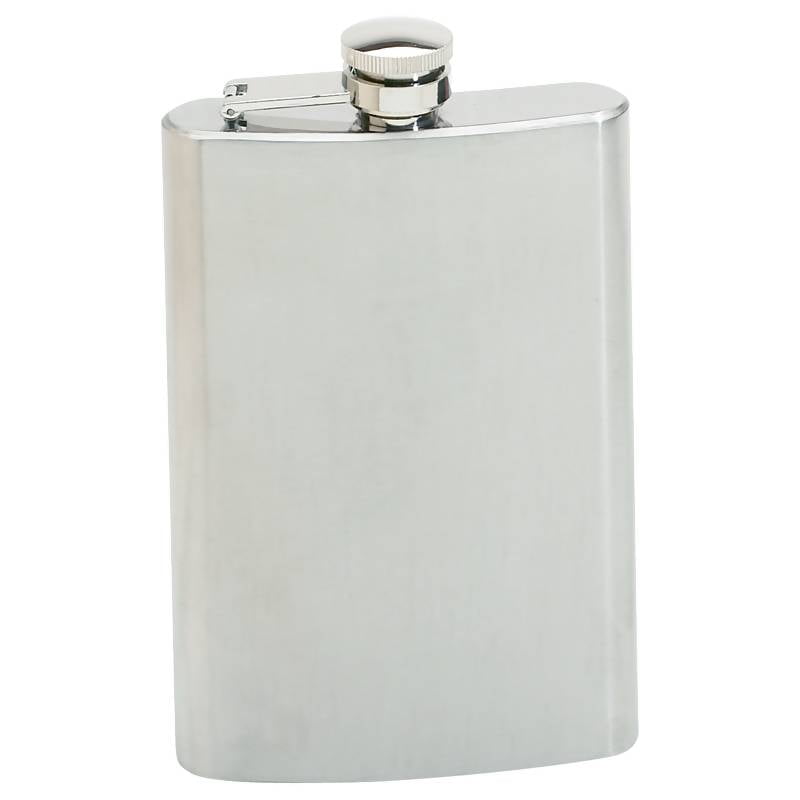 Visol Turtle Stainless Steel Hip Flask Chrome 6-Ounce Satin Finish