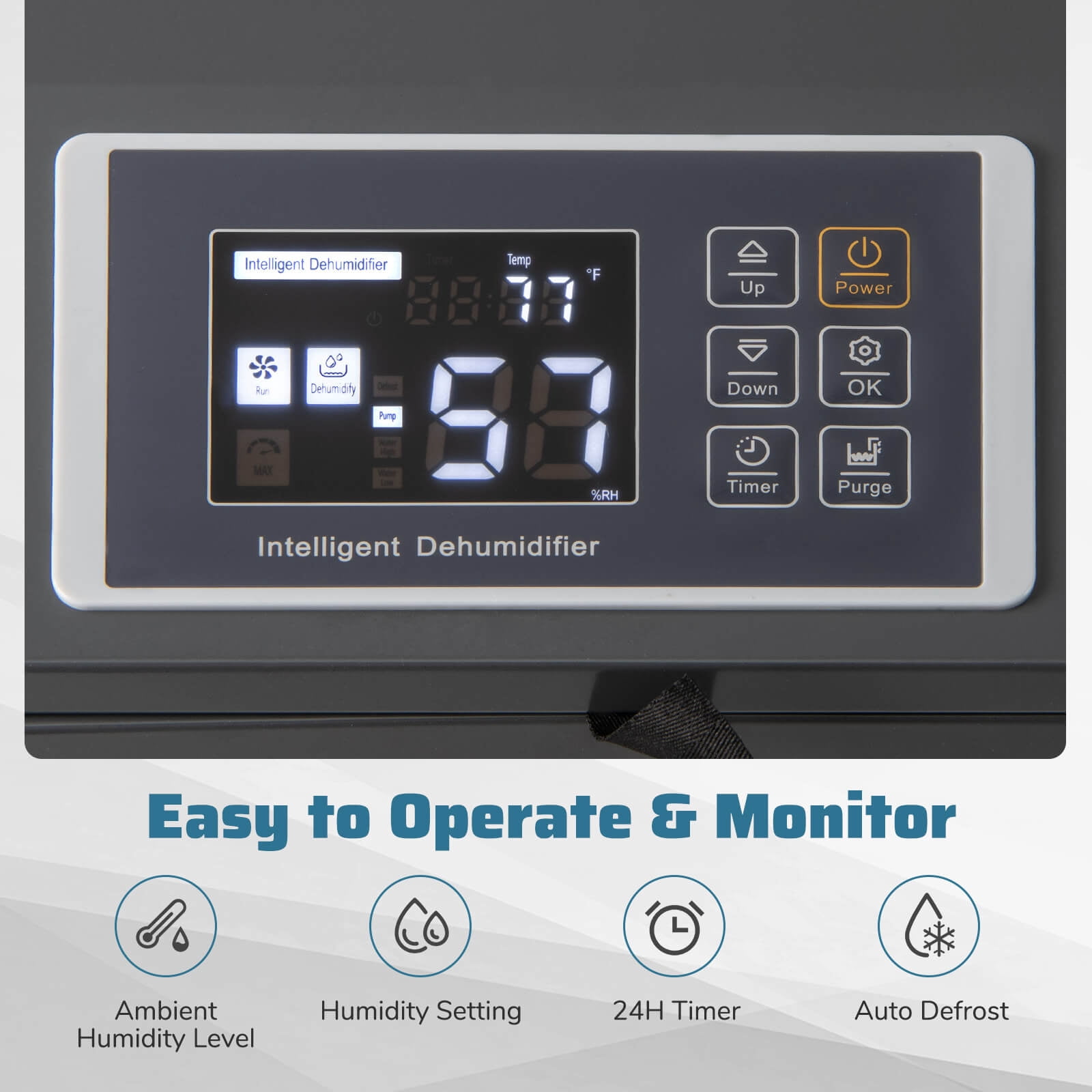 Costway 49-Pint(DOE) Commercial Dehumidifier with Pump Drain Hoses for Basements Job Sites 7,500 Sq.ft Coverage Area (MAX 154Pint at 95°F, 90%RH)